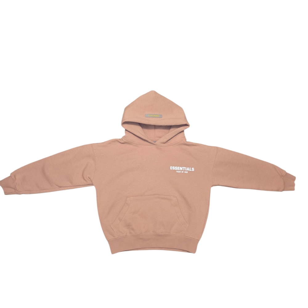 Fear of God Essentials Kids Pullover Hoodie 'Matte Blush' Size 8/M - Picture 2 of 9